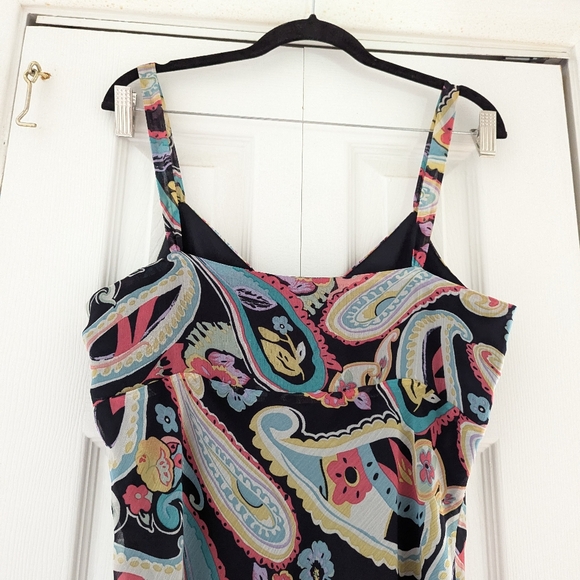 Y2K Vintage Esprit Paisley Print Asymmetrical Fairy Dress Rainbow 14 - Picture 11 of 13